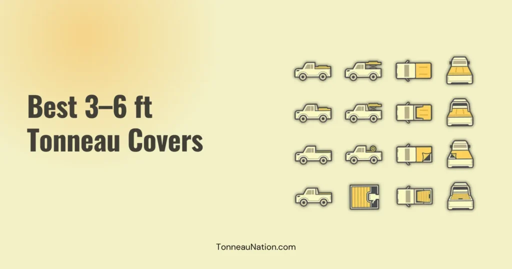 3 to 6 foot long tonneau cover