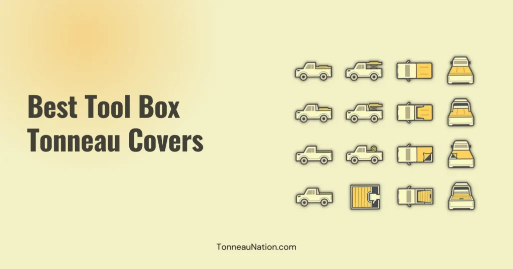 Tonneau cover with toolbox