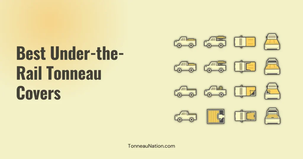 Under-the-rail mounting tonneau cover